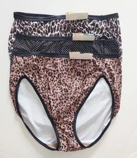 3 Vanity Fair Illumination Hi-Cut Brief Panty Multi 13108 Sz 7/L - NWT