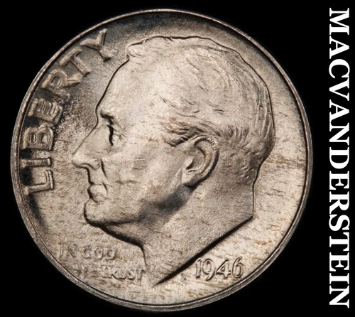 1946-D Roosevelt Dime- Silver Choice Gem Brilliant Uncirculated Luster #i8009