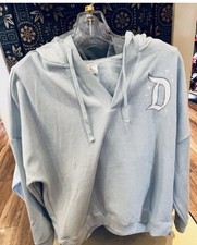 NWT Disneyland 2025 Cinderella Castle V-Neck Light Blue Hoodie Sweatshirt- SMALL