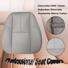 Leather Seat Cover Top Back Gray Fits 2007 2008-2014 Chevy Silverado 1500 2500HD