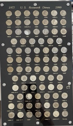 80 Dimes In Capital Holder From1977-1999 Inc. 8 Silver Proofs 25 Proof Coins 96W