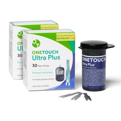 OneTouch Ultra Plus Diabetic Test Strips 60 ct - Compatible with Ultra Plus Flex