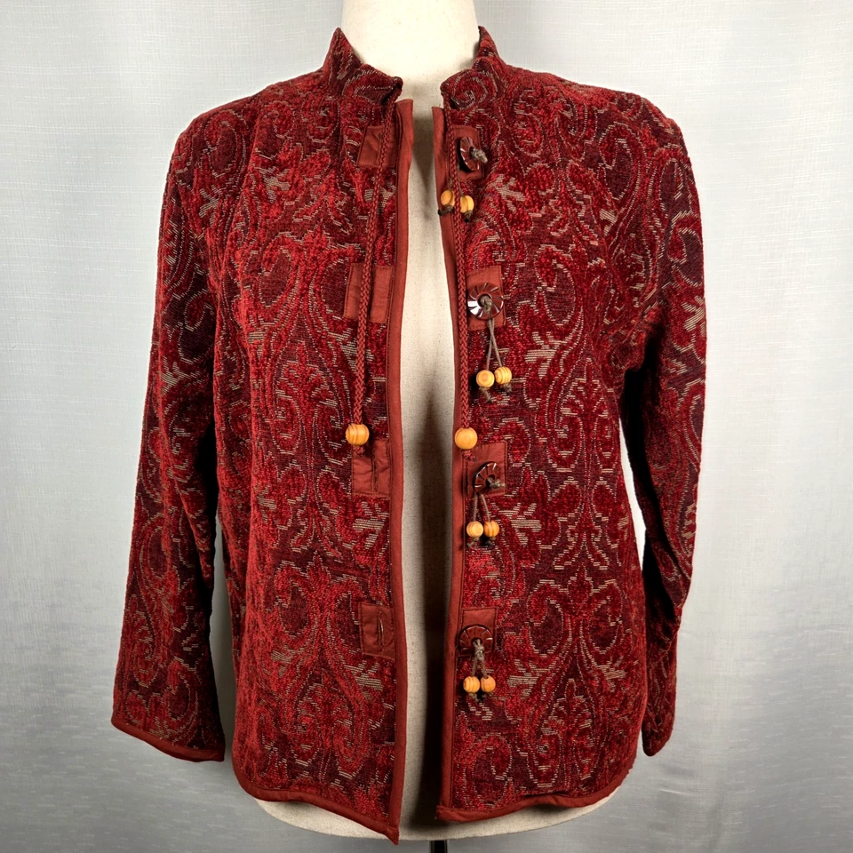 Винтажный флэшбэк гобелен цветочный куртка Blazer женщин миниатюрный L Cottagecore богемное - Изображение 2 из 4