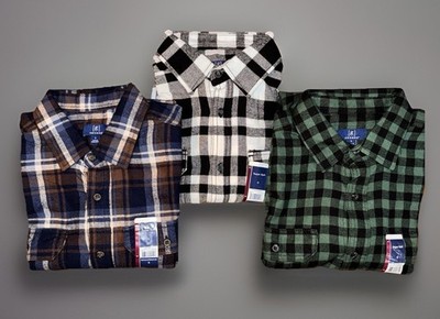 George Men's-Double Pocket-Flannel Shirt-Size Small-Lot Of Three-NWT