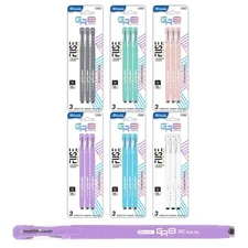 BAZIC GR8 Dazzle Black Oil Gel Ink Pen w/ Rubber Barrel, 0.7mm (3/Pack), 24-Pack