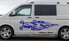 Flaming Guy Martin Spanner Skull Decal Graphic For Vans, Campers & Cars