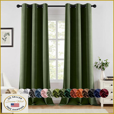 MIULEE Olive Green Blackout Curtains 96" L - 2 Panels for Bedroom Living Room