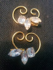 Vintage Rhinestone Shoe Clips Gold Tone Prong Bling. ... 08