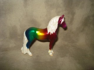 Breyer CM Glossy Decorator Golden Rainbow Standing Friesian (Django) Stablemate