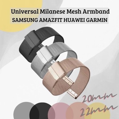 Universal Metall Armband Edelstahl    20/ 22mm Milanese Mesh Smartwatch Band