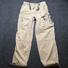 Vtg American Eagle Pants Mens 31x31 Cargo Baggy Paratrooper Fatigue Y2K Tan RARE