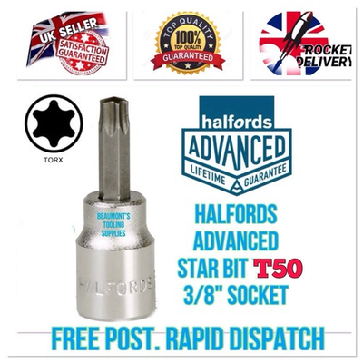 #ad Halfords Advanced T50 Torx Star 3 8 Drive Socket Tool *FREE RAPID POST* GBP 7.55