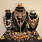 "Mother Earth" Vintage To Modern Assorted Earth Tone Costume Jewelry Lot