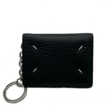 MAISON MARGIELA Card Case Key Holder KeyringCard Case Black White Calf leather-