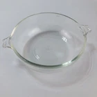 VTG PYREX 019 Clear Glass Utility Baking Dish Bowl 20oz Round Handles - No Lid