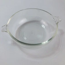 VTG PYREX 019 Clear Glass Utility Baking Dish Bowl 20oz Round Handles - No Lid