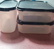 OFFERTA! Tupperware Modular Mates SET DI 3 CONTENITORI TRASPARENTI rettangolari/super ovali!
