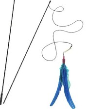 GO CAT DA BIRD FEATHER WAND ROD INTERACTIVE TEASER TOYS 36 inch pull apart
