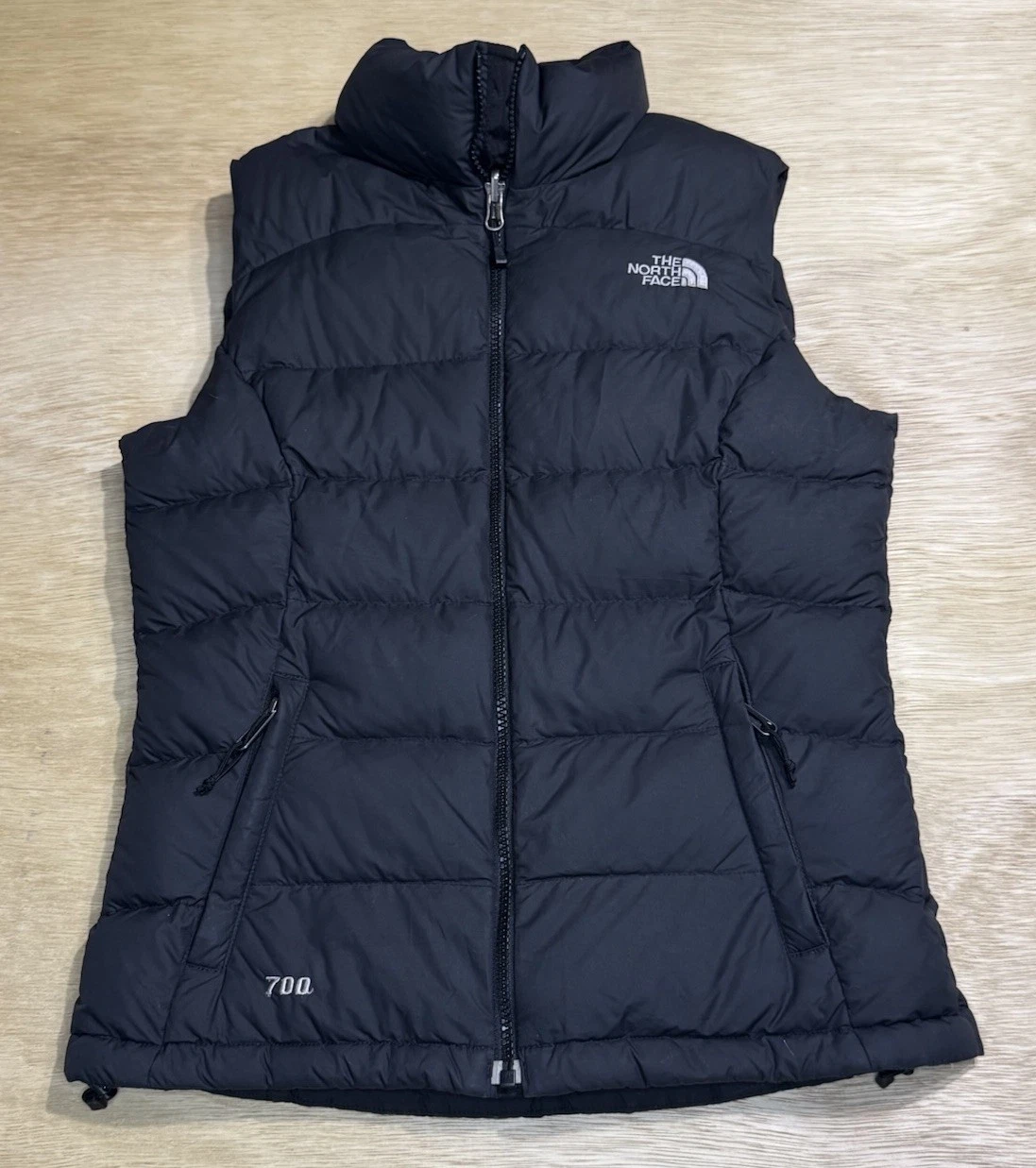 The North Face Nuptse 700 Down Puffer Vest Womens XS Black Full Zip Insulated