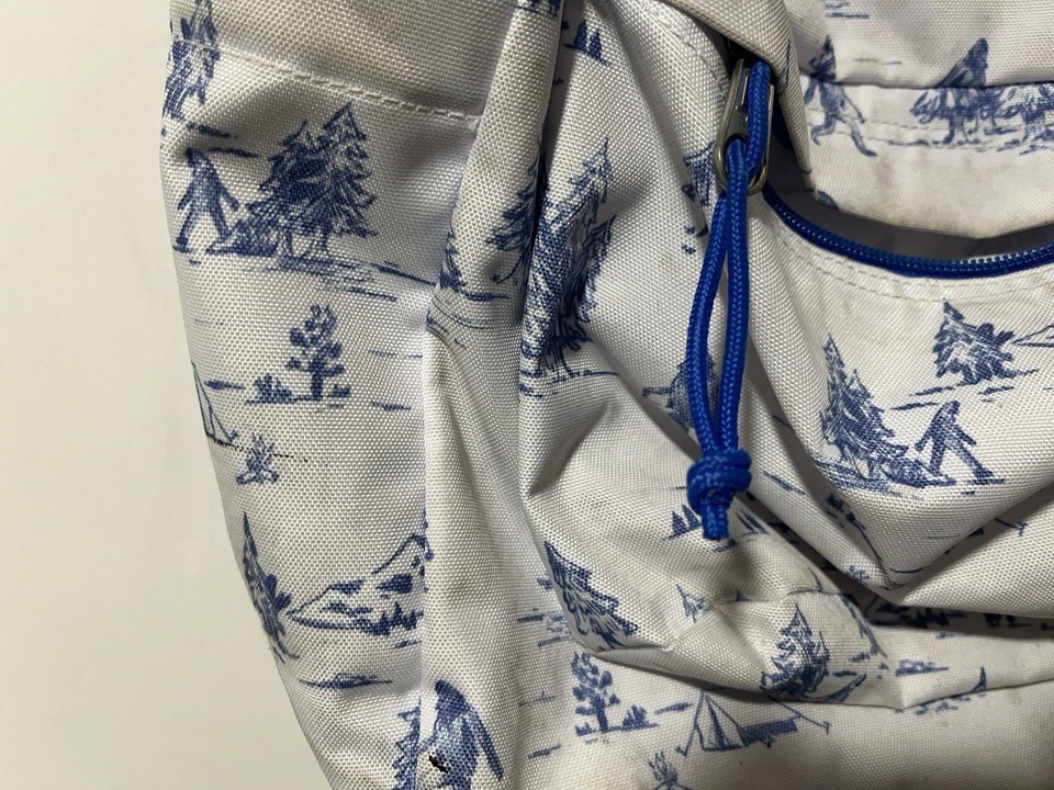 Mochila Jansport Blanca con Árboles Azules Mochila Exterior Super Break *LEER Foto 4 de 4