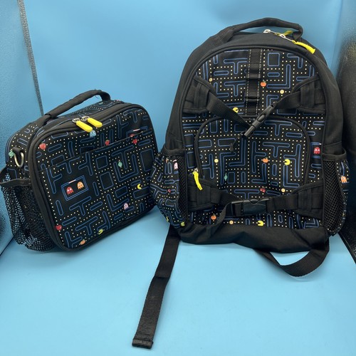 Pottery Barn Mackenzie PAC-MAN Glow in the Dark Backpack & Cold Pack Lunchbox Ba