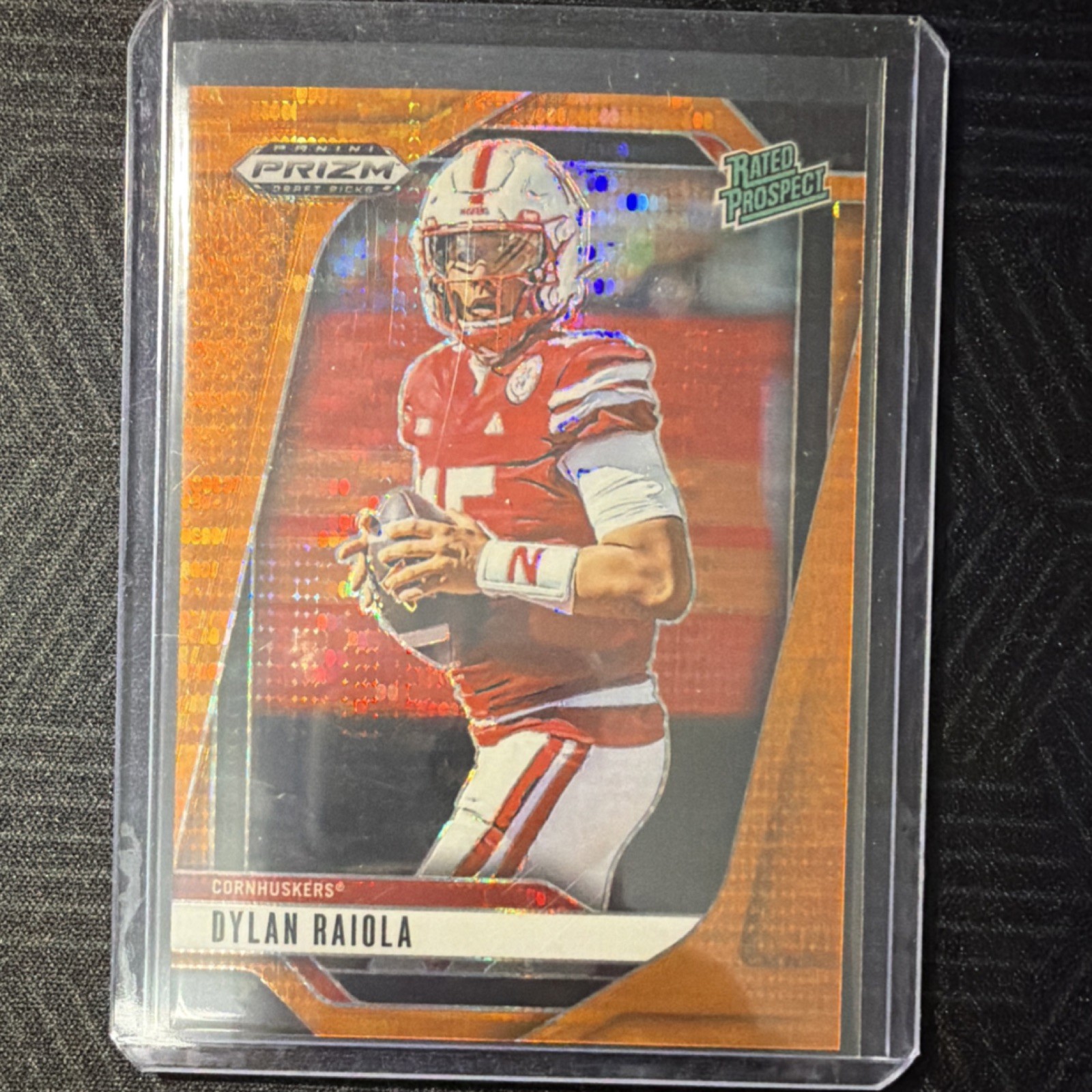 2025 Panini Prizm Draft Dylan Raiola Nebraska Orange Pulsar Prizm #158 /75 Rook…