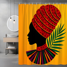 Colorful African Woman Shower Curtain - Boho Home Decor