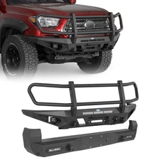 Overland Front Rear Bumper w/Grille Guard Brush Guard Fit Toyota Tacoma 16-23 