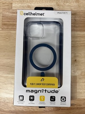 Cellhelmet Magnitude Series MagSafe Case For iPhone 14, Clear / Deep Sea Blue