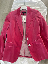 J.CREW Vibrant Pink Velvet Blazer 6 Notch Lap...