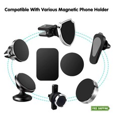 Adhesive Thin Metal Plates for Magnetic Phone Mounts, 4-Piece S-07N Black