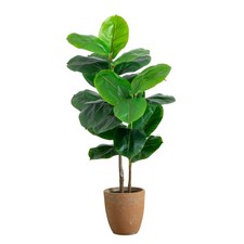 Nearly Natural 4-ft Artificial Rubber Tree in Decorative Planter