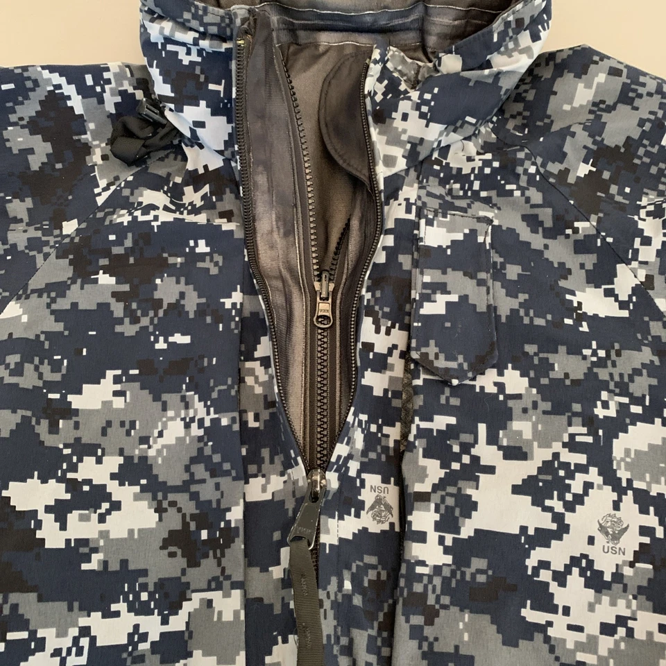 Parka de la Marina de los Estados Unidos Uniforme de Trabajo SEAL Digital Blueberry Camo ~ Gore-Tex Impermeable Foto 4 de 4
