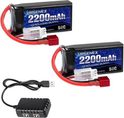 7.4V 2200mAh Lipo Battery 50C High Discharge Rate RC Batteries Deans T Plug
