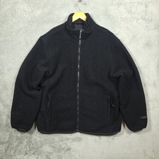 Woolrich Jacket Mens L Black Technowool Full Zip Mesh Lined Outdoor Bomber Coat