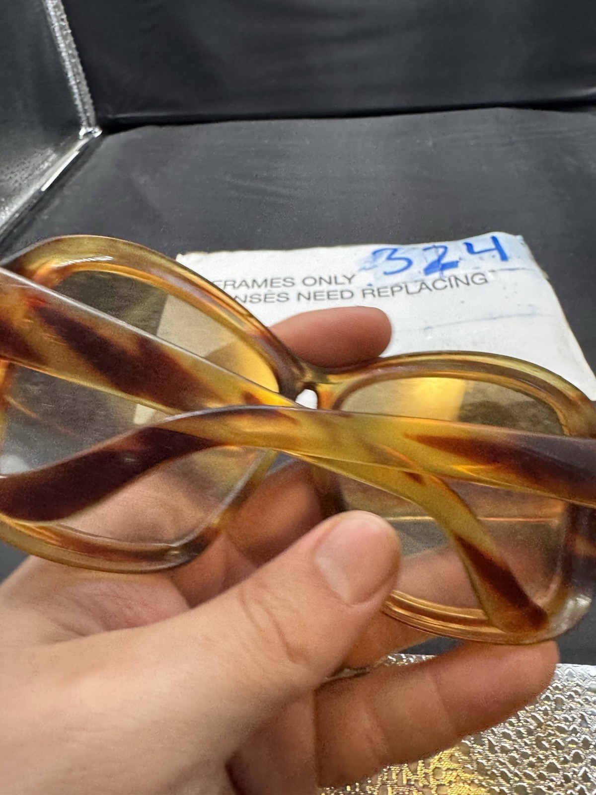 Foster Grant Amber Translucent Oversized Retro Su… - image 3