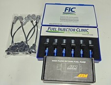 Fuel Injector Clinic Fic1200 1200cc Fuel Injectors Aem 340 Pump For 2009-21 370z