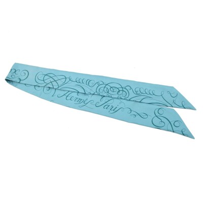 Hermes Twilly Scarf Bag Handle Accessories Light Blue Silk