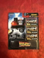 (#16).  Nano Hollywood Rides Back To The Future Time Machine 3 Pack Diecast