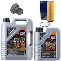 MotoröL Filter Set 4210 0W-30 Liqui Moly 6 Liter + Schraube FüR Audi A4 2.5 TDI