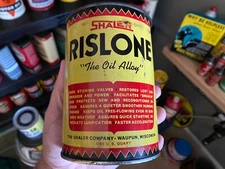 VINTAGE~ FULL NOS~ RISLONE 1-QT ENGINE OIL TREATMENT SHALER CO WAUPON WISCONSIN