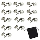 White oval mens wedding cufflinks cuff link Groom best man usher page gift