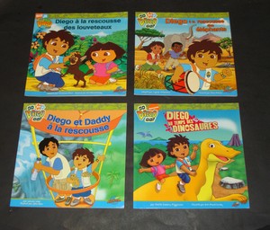 Détails Lot 4 French Go Diego Go Books Nick Jr Adventure Books Softcover Dora Exc - 