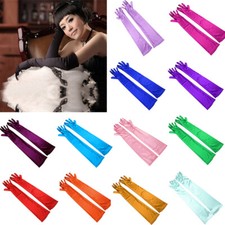 Satin Long Gloves Women's Opera Wedding Bridal Evening Party Prom Costume Glove"