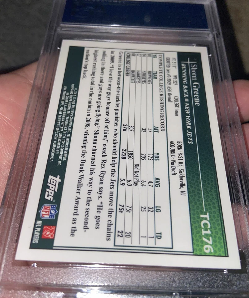 2009 Topps Chrome #tc176 shonn Greene Psa 9 Rookie Pop 5 W 8 Higher!  - Image 2 of 2