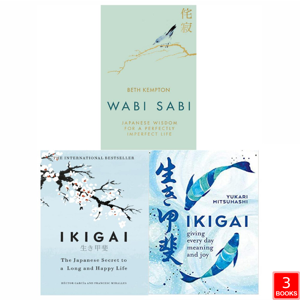 Ikigai The Japanese Secret,Art,Wabi Sabi Japanese Wisdom 3 Books Collection Set
