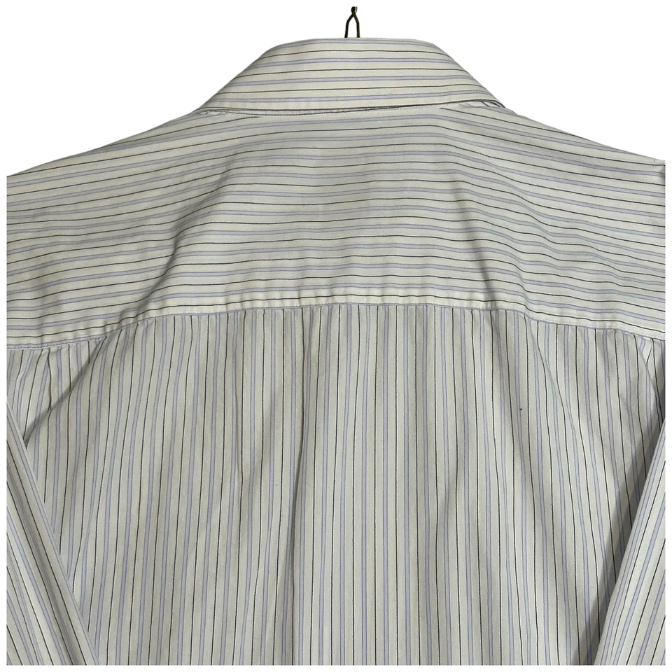 Camisa de manga larga a rayas Joseph Abboud azul y blanco 15,5-32/33 pecho 44" para hombre Foto 2 de 4