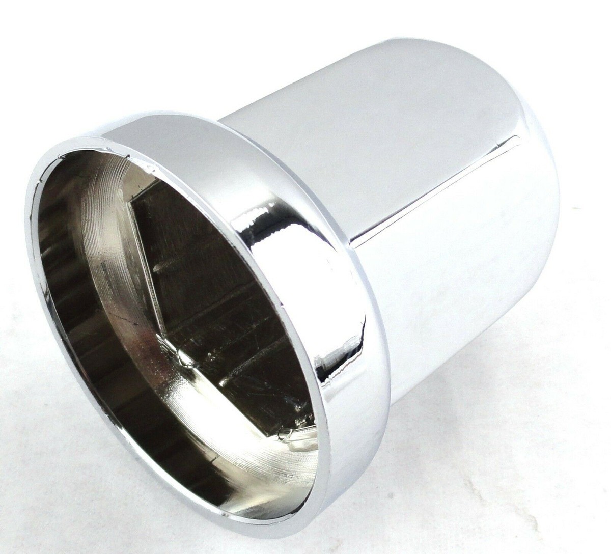 Flat Top Nut Cover w/o Flange, 7/16 x 1/2, Chrome, Plastic -Push-On -Set of 20 Flat Top Nut Cover w/o Flange, 7/16 x 1/2, Chrome, Plastic -Push-On -Set of 20
