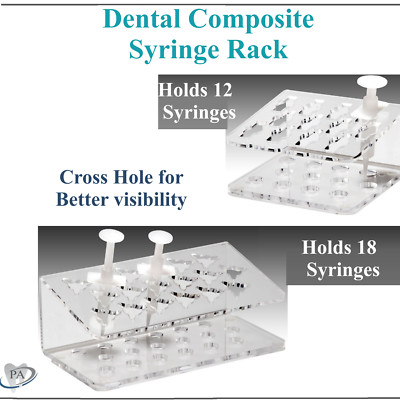 Dental Composite Rack & Etch Syringe Holder, Holds 12 or 18 Syringes ...