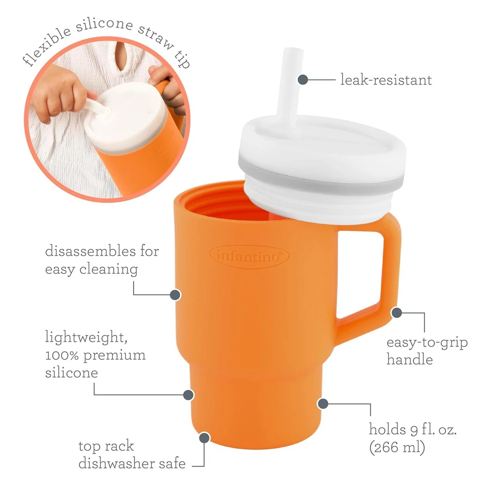 Tumbler Leak-Resistant Straw Toddler Handle 9oz Creamsicle Easy Clean Hydration Tumbler Leak-Resistant Straw Toddler Handle 9oz Creamsicle Easy Clean Hydration